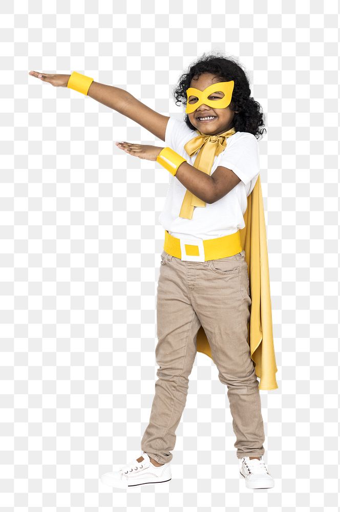 Superhero kid png, transparent background