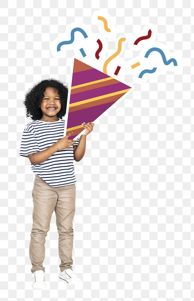 Happy party kid png, transparent background