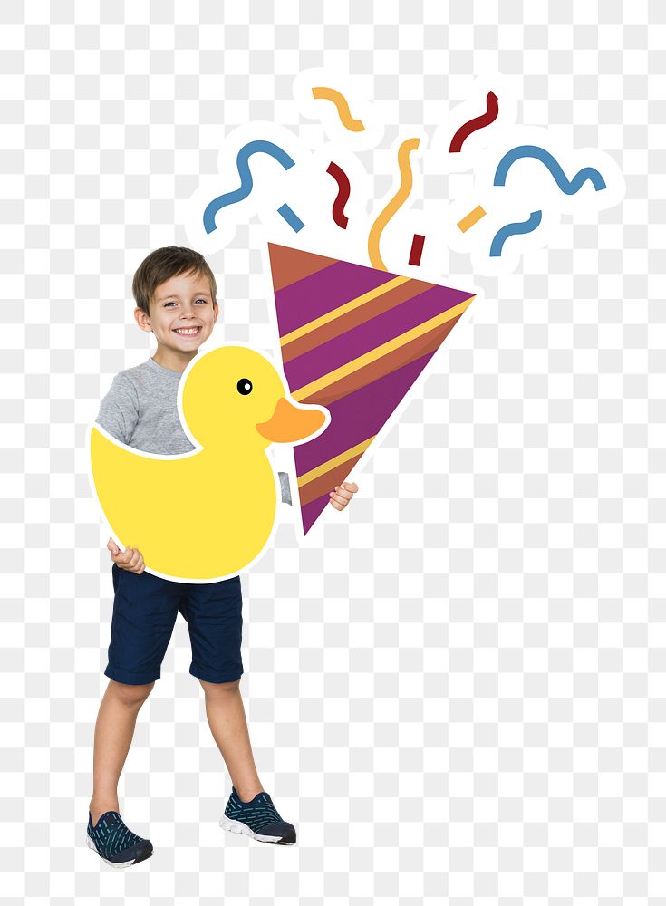 Party kid png, transparent background