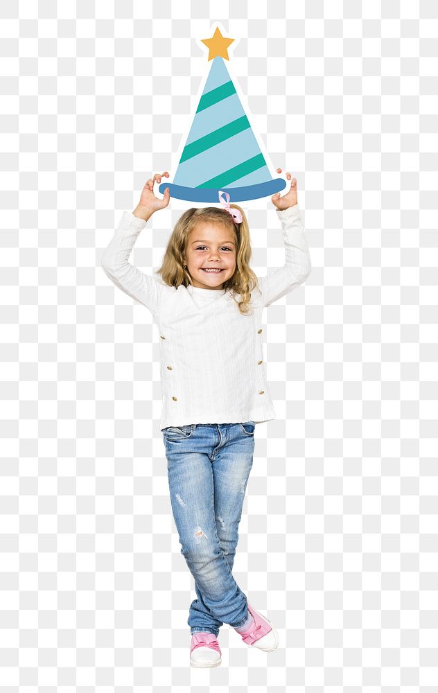 Party hat girl png, transparent background