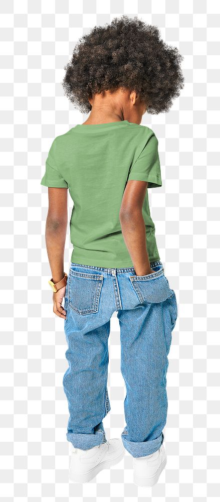 Boy's tee & jeans png transparent background