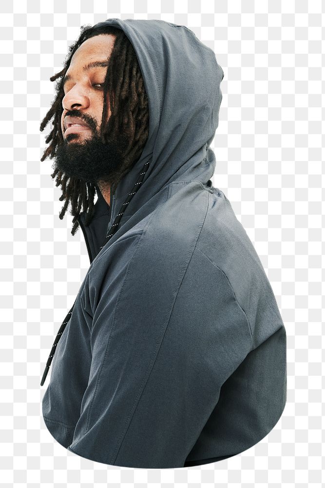 Gray hoodie png, men's fashion, transparent background