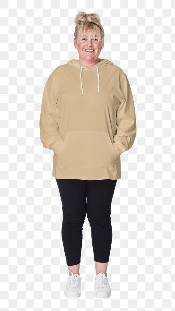 Woman's hoodie png, transparent background