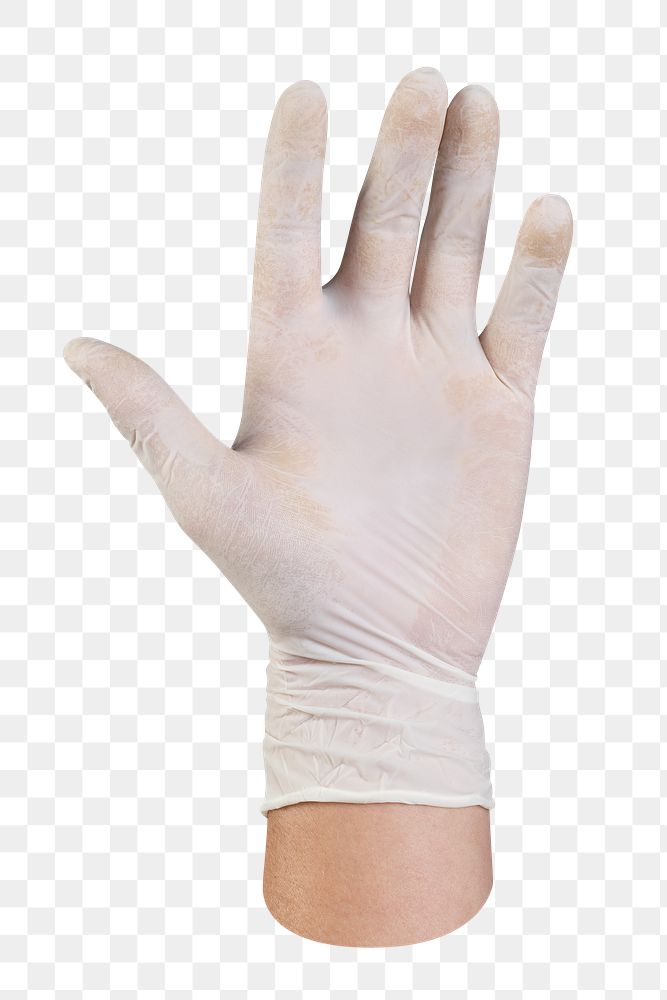 PNG Medical gloved hands collage element, transparent background