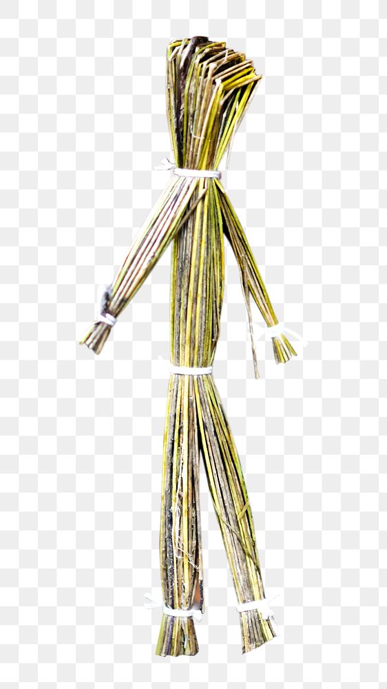 Png straw puppet, isolated object, transparent background
