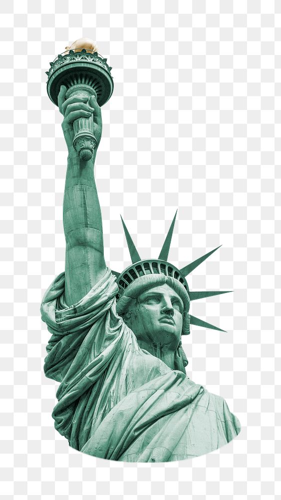 PNG Statue of Liberty ,USA landmark, collage element, transparent background