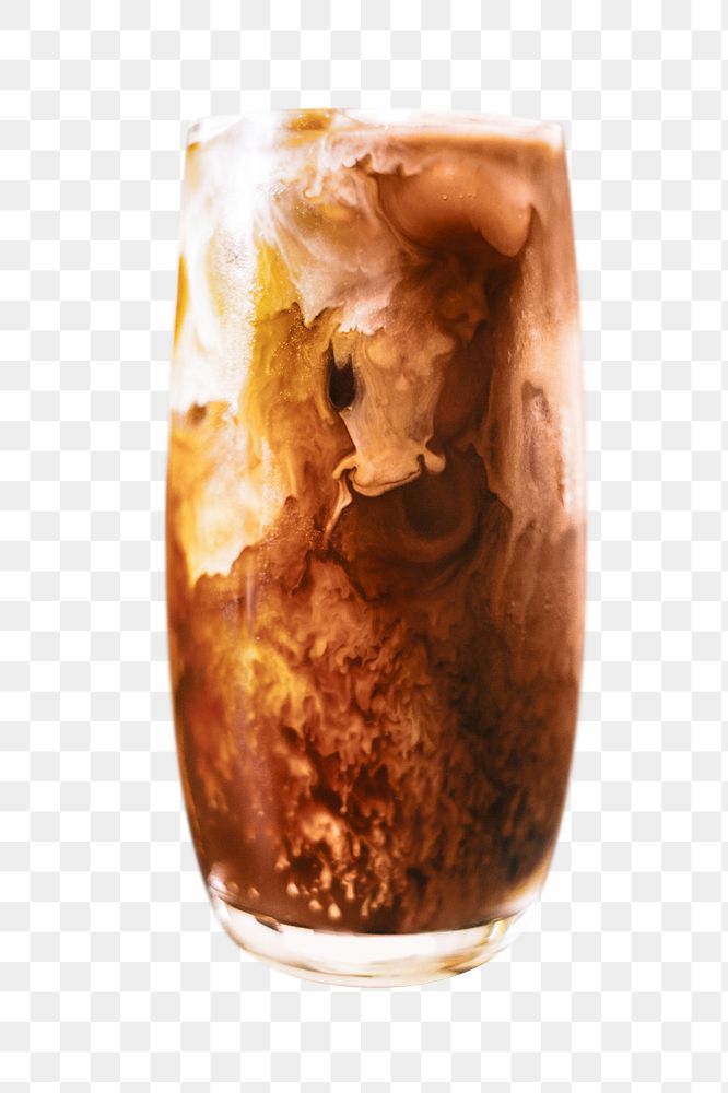Iced coffee png, transparent background