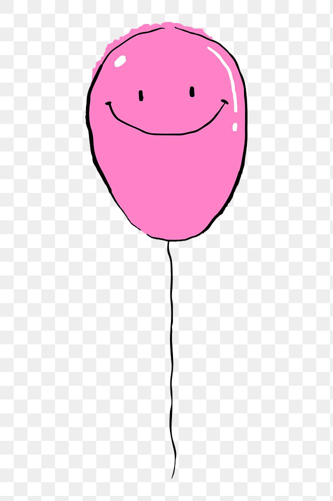 Pink happy balloon png sticker illustration, transparent background