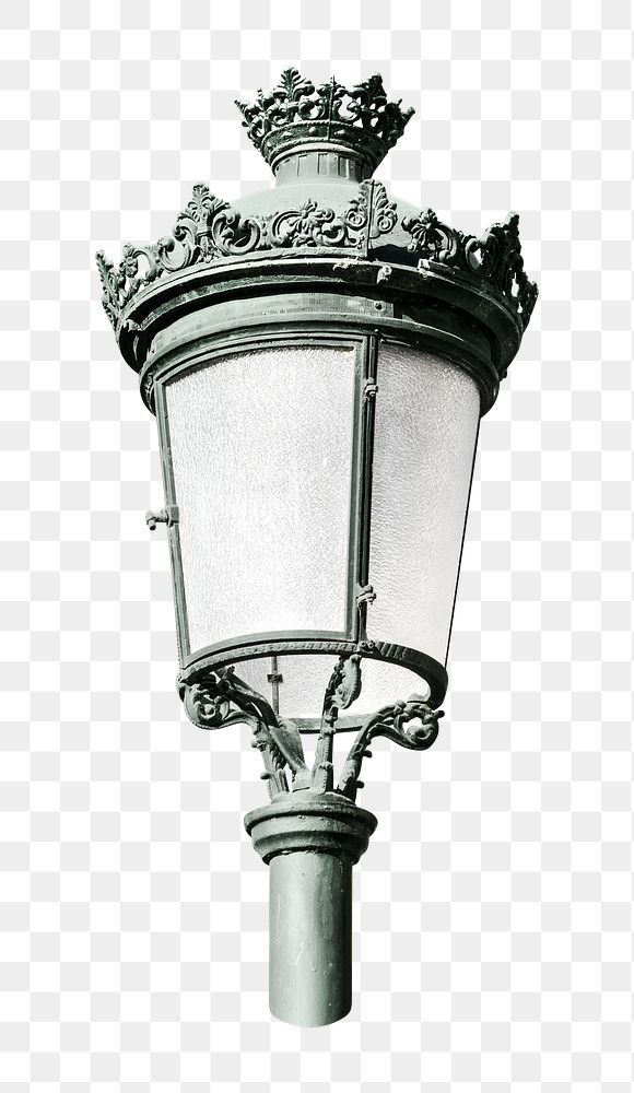 Png street lantern, isolated collage element, transparent background