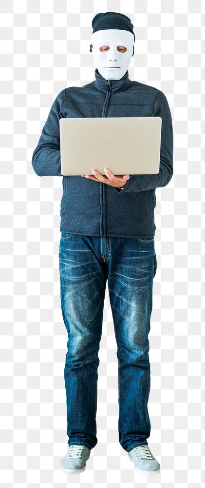 Png computer hacker, isolated collage element, transparent background