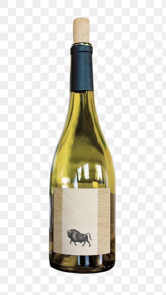 Wine bottle png beverage business branding, transparent background