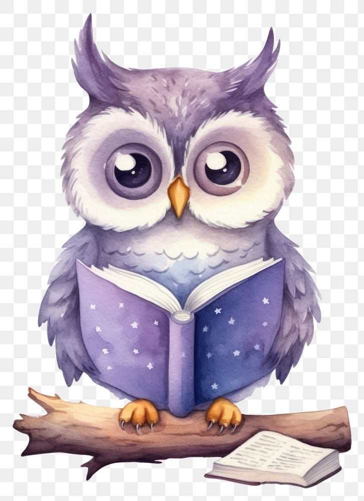 PNG Owl reading a book drawing cartoon sketch. AI generated Image by rawpixel.