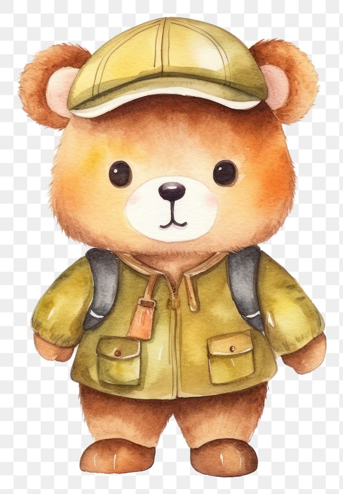 PNG Animal wearing boy scout uniform cartoon plush cute. AI generated Image by rawpixel.
