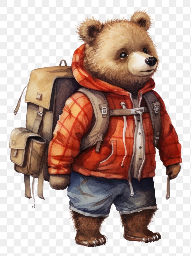 PNG Bear backpack mammal cute. 