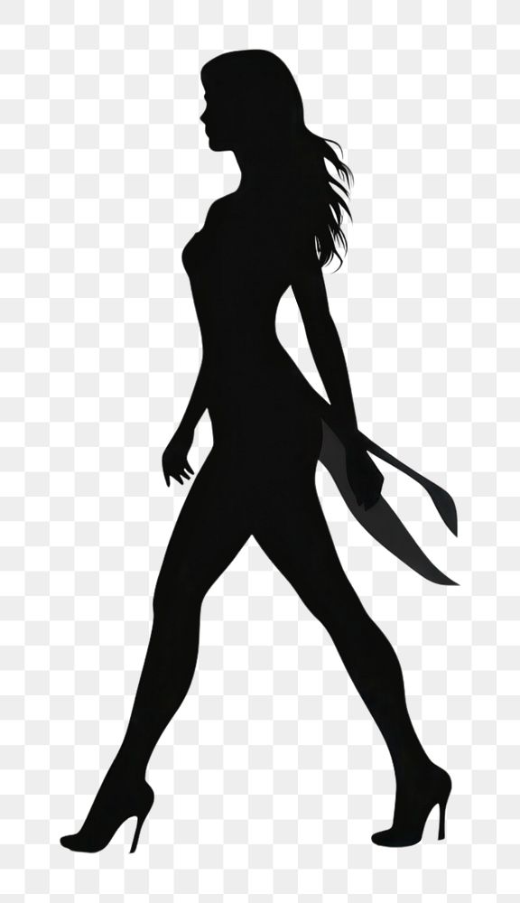 PNG Human walking silhouette adult woman. AI generated Image by rawpixel.