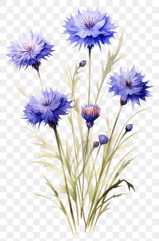PNG Cornflowers plant aster inflorescence. 