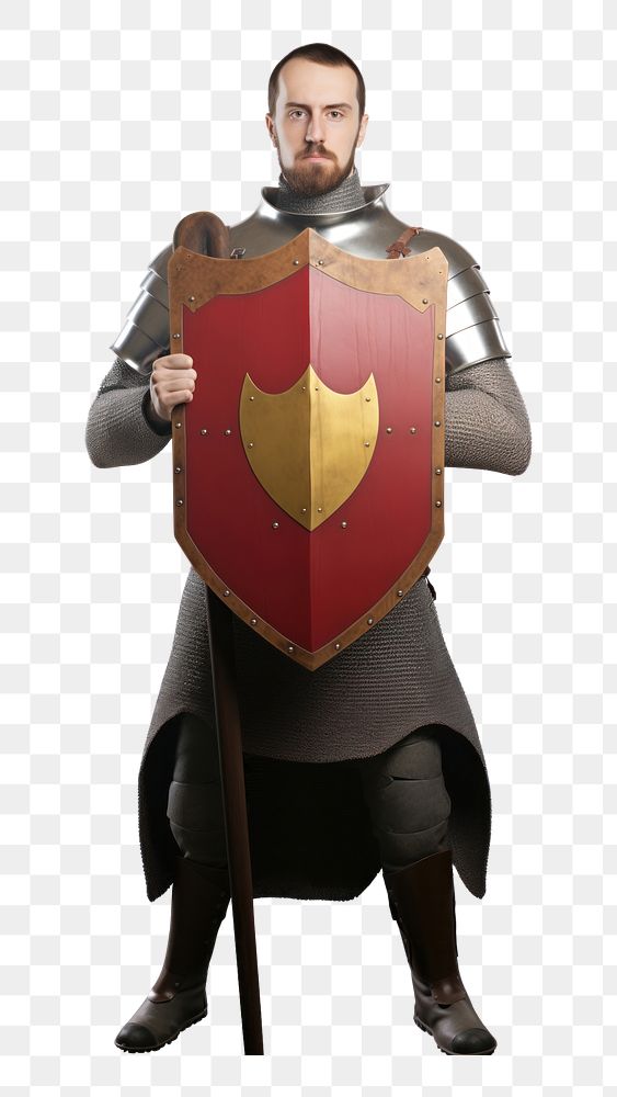 PNG Medieval knight holding shield adult white background architecture. AI generated Image by rawpixel.