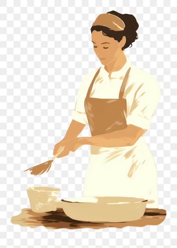 PNG Professional cook standing cleaning cartoon. 