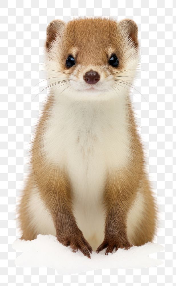 PNG Weasel winter season wildlife mammal animal. AI generated Image by rawpixel.