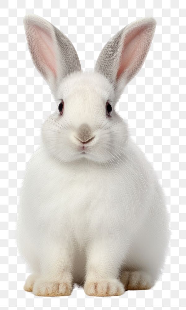 PNG White rabbit animal mammal rodent. AI generated Image by rawpixel.