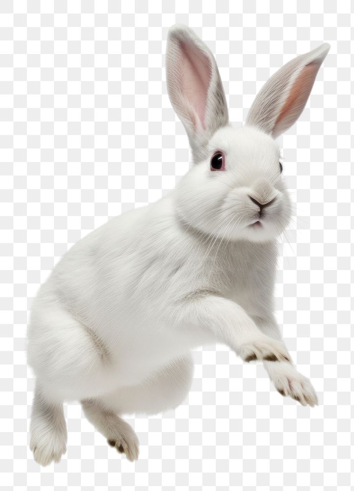 PNG White rabbit lang jump animal mammal rodent. 