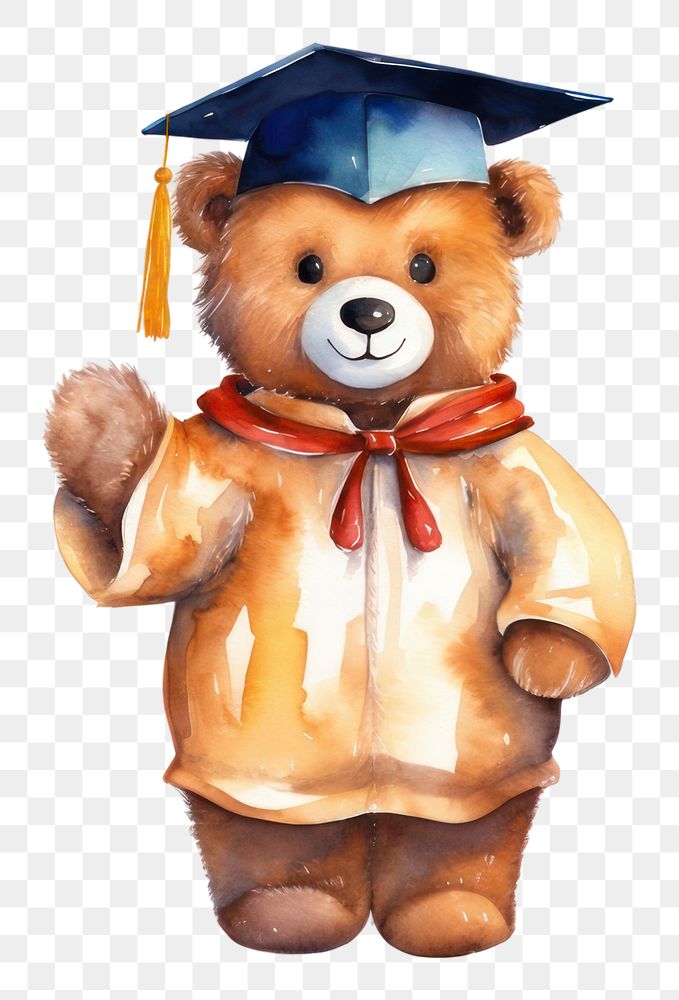 PNG Bear student graduation figurine cartoon. AI generated Image by rawpixel.