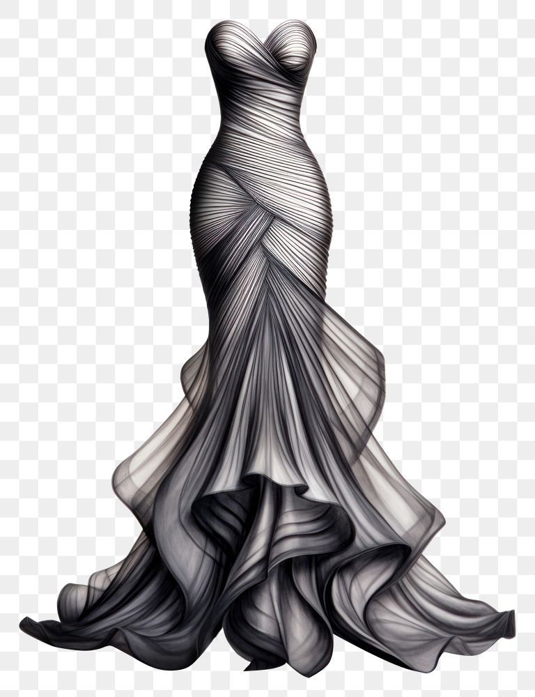 PNG Dress drawing fashion wedding. AI generated Image by rawpixel.