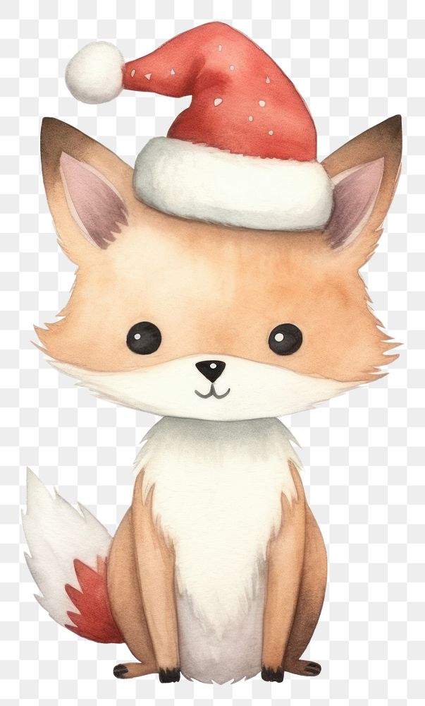 PNG Christmas animal cartoon cute white background. 