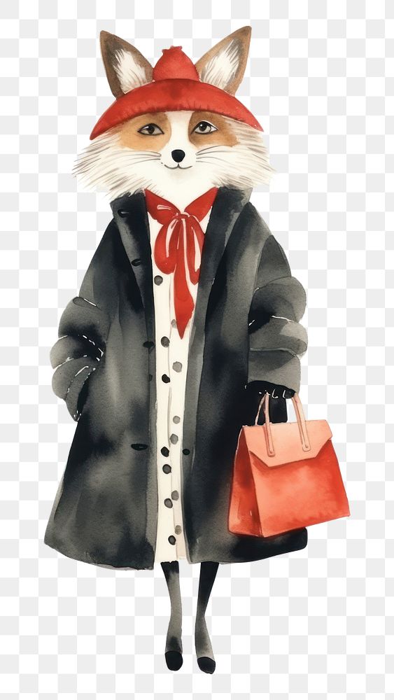PNG Cartoon fashion animal coat. AI generated Image by rawpixel.
