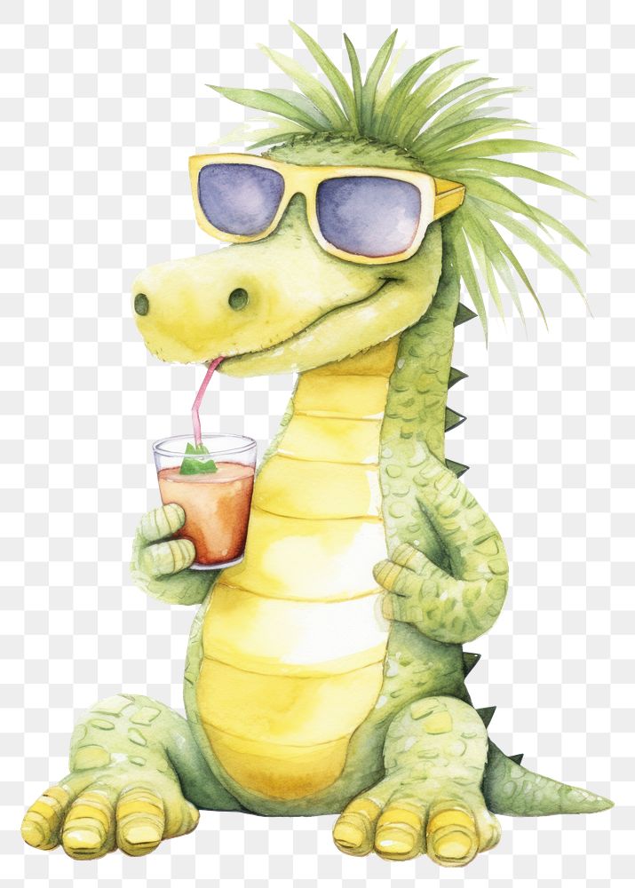 PNG Crocodile sunglasses cartoon animal. AI generated Image by rawpixel.