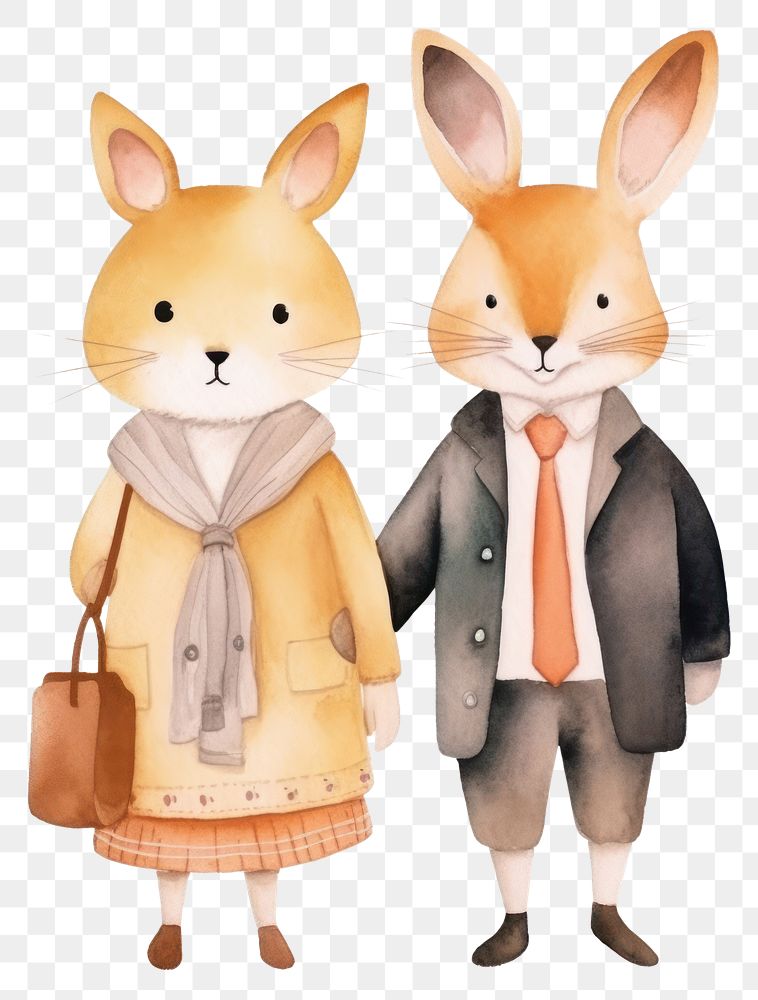 PNG Couple cartoon animal fox. AI generated Image by rawpixel.