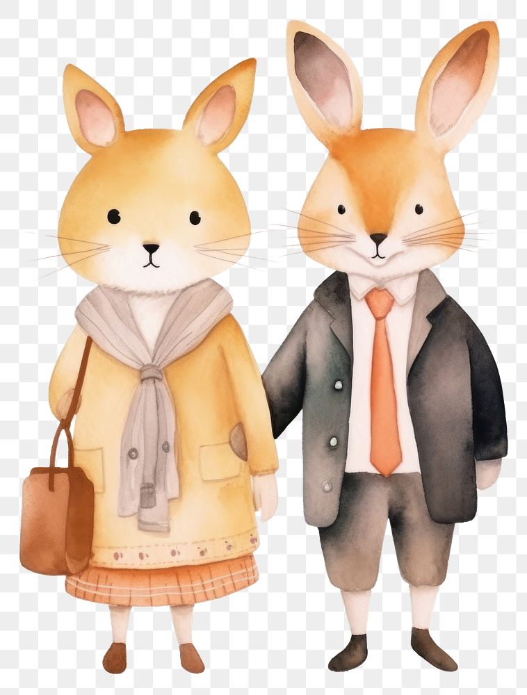 PNG Couple cartoon animal fox. 