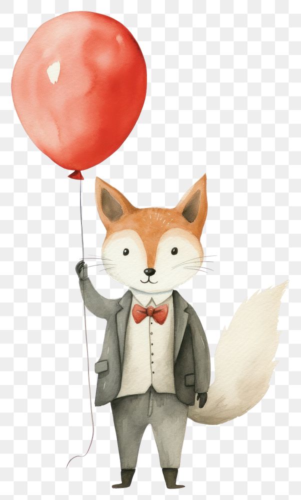 PNG Fox balloon animal cartoon. AI generated Image by rawpixel.