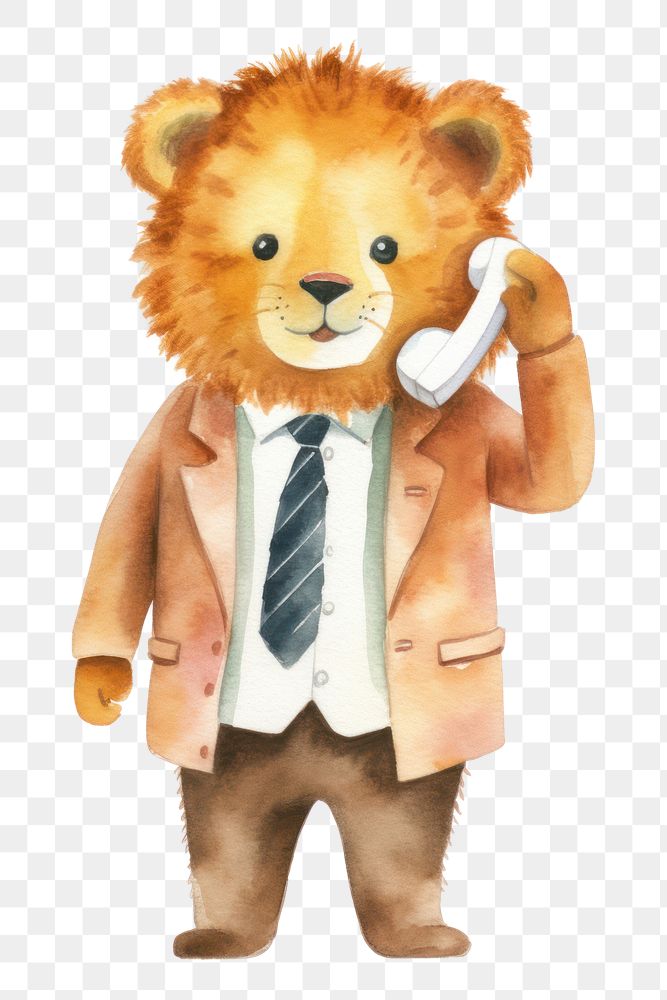 PNG Lion telephone cartoon mammal. 