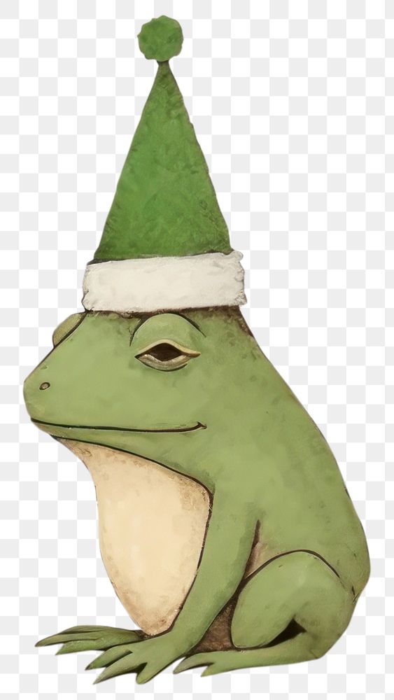 PNG Frog wear christmas hat amphibian drawing animal. AI generated Image by rawpixel.