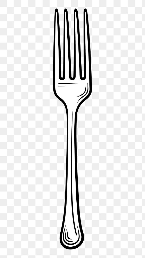 PNG  Fork sketch line white background. AI generated Image by rawpixel.