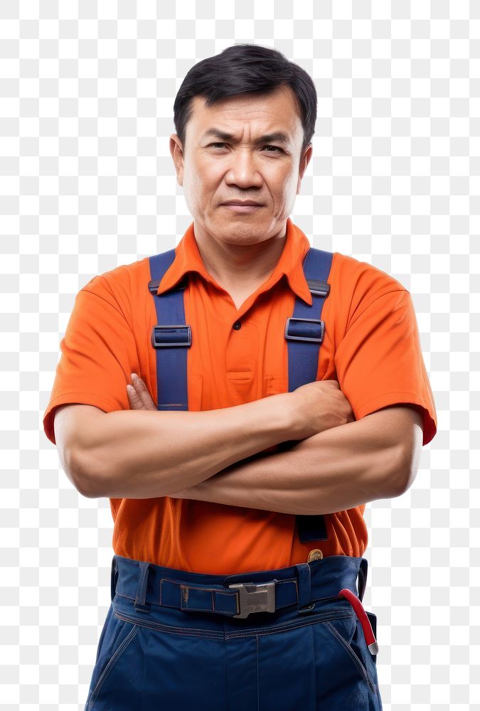 PNG Male plumber portrait standing adult. AI generated Image by rawpixel.