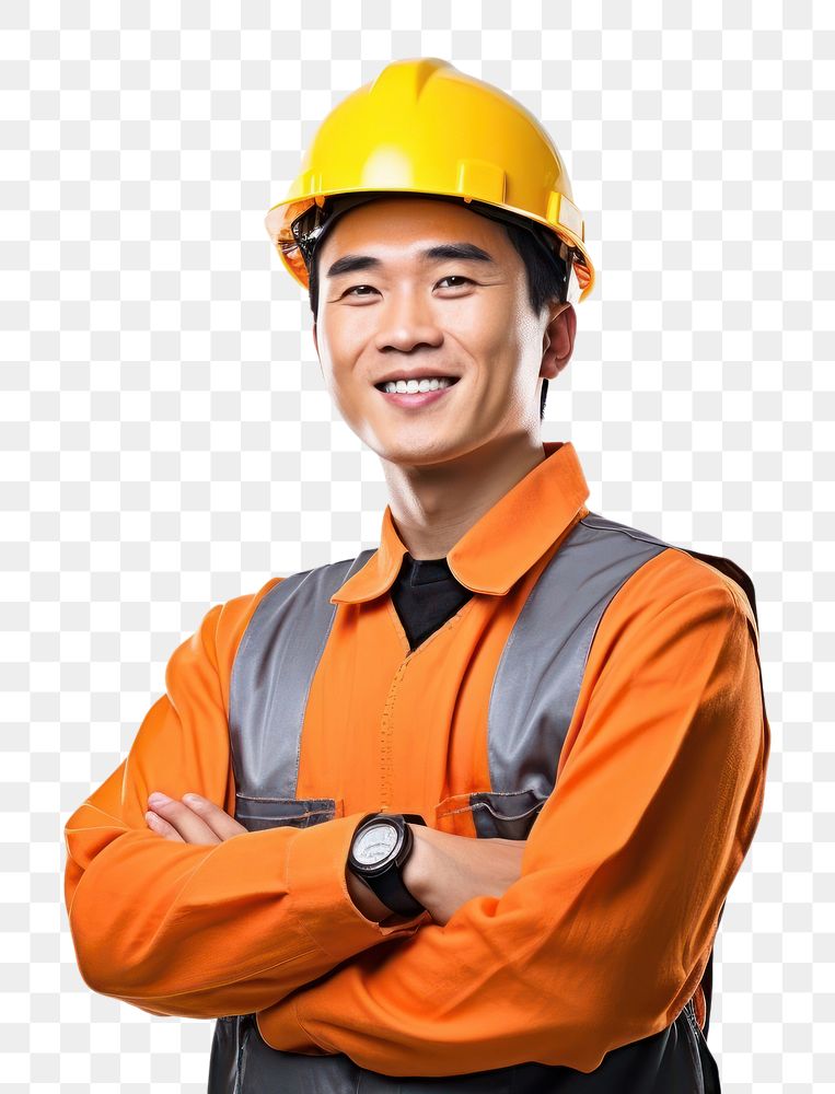PNG  Engineer man hardhat helmet white background. AI generated Image by rawpixel.