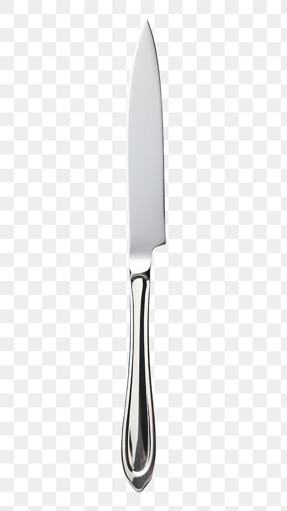 PNG Silver steak knife blade white background silverware. AI generated Image by rawpixel.
