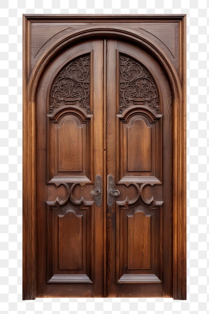 PNG Gothic wooden door