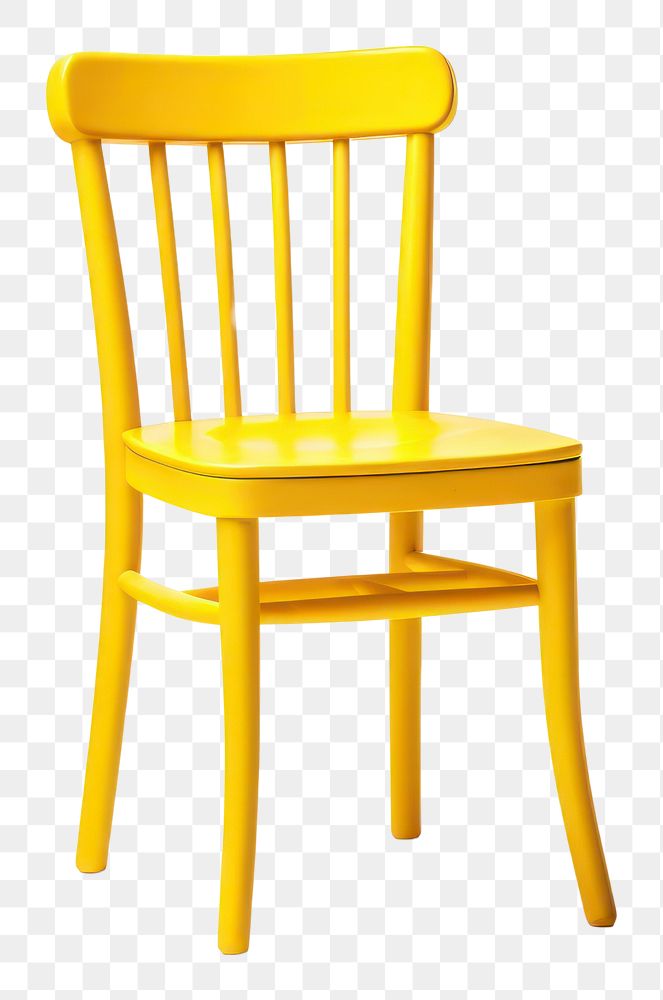 PNG  Vintage yellow wooden chair furniture  absence. AI generated Image by rawpixel.