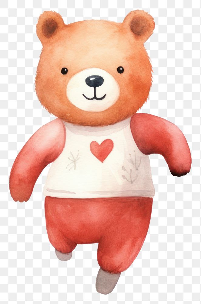 PNG Bear run cartoon cute toy. AI generated Image by rawpixel.