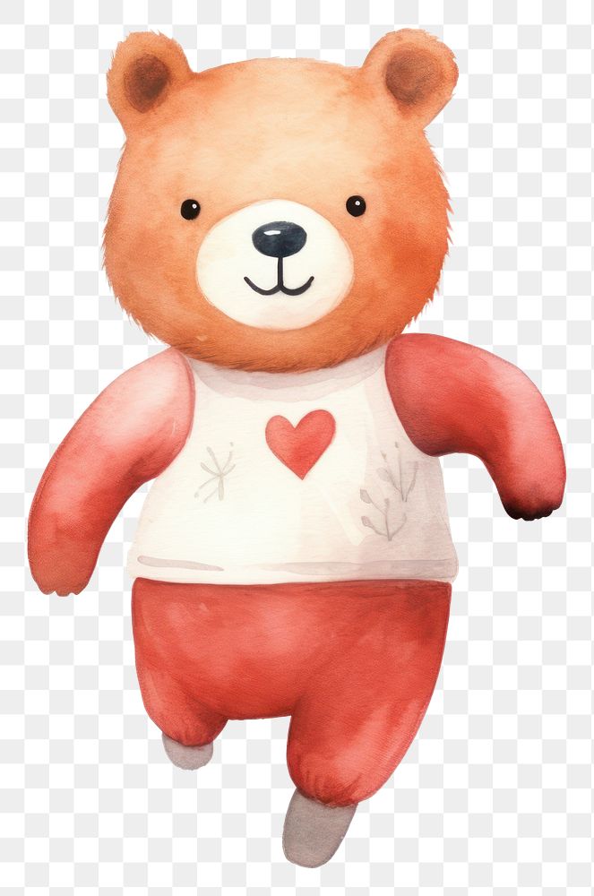 PNG Bear run cartoon cute toy. 