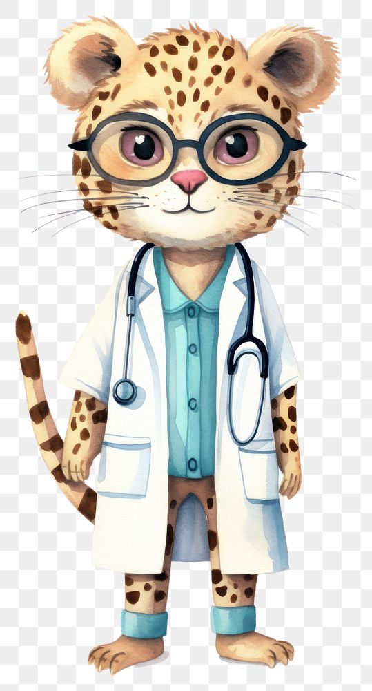 PNG Cheetah Docter cartoon doctor cute. 