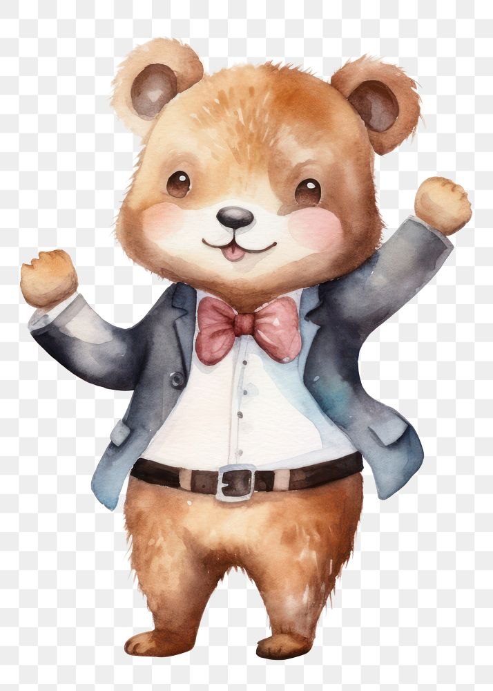 PNG Little bears wearing suits cartoon mammal cute. 