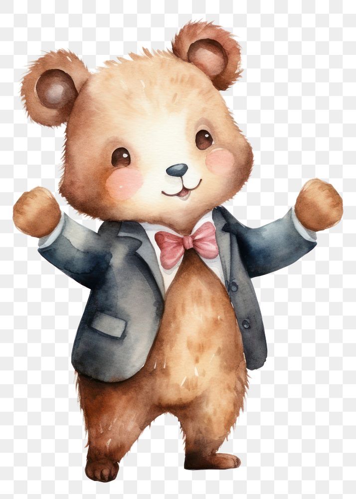 PNG Little bears wearing suits cartoon mammal cute. 