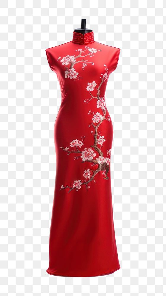 PNG Chinese qipao fashion dress white. 