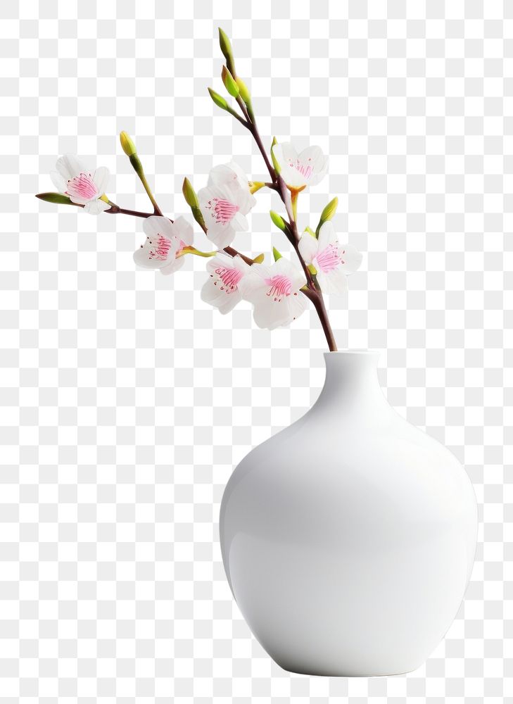 PNG  Modern vase porcelain flower plant. AI generated Image by rawpixel.