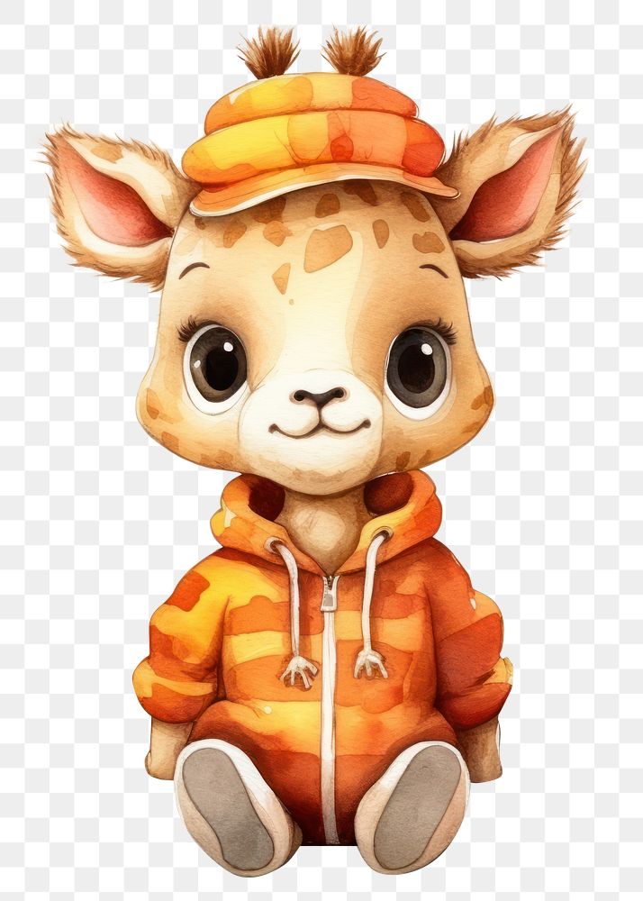 PNG Cute baby giraffe cartoon mammal toy. AI generated Image by rawpixel.
