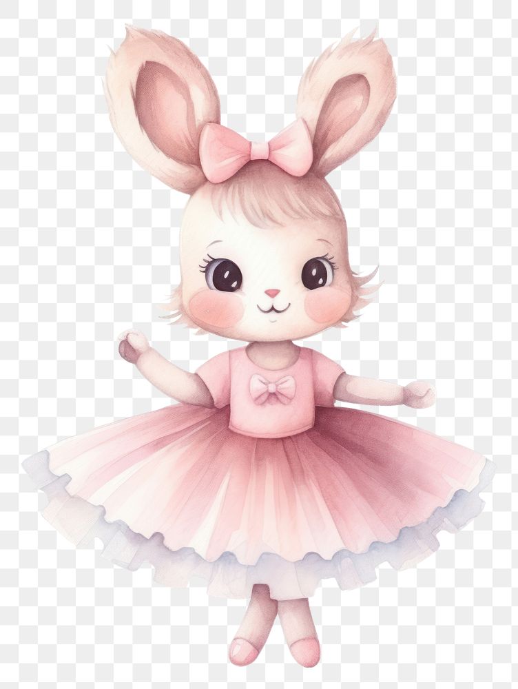 PNG Ballerina rabbit dancing cartoon cute. AI generated Image by rawpixel.